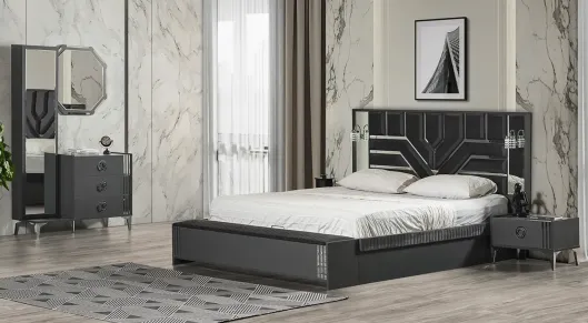 Product img 2, Roma Antrasit 6 Kapaklı Yatak Odası Takımı